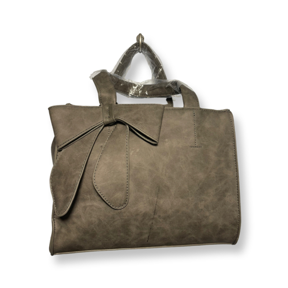 Unknown Handbags - Nwot Gray Faux Leather Bow Bag